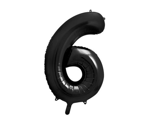 Picture of FOIL BALLOON NUMBER 6 BLACK 34 INCH